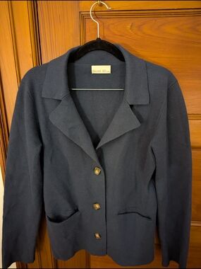 Navy Soft Sweater Blazer